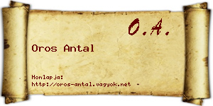 Oros Antal névjegykártya